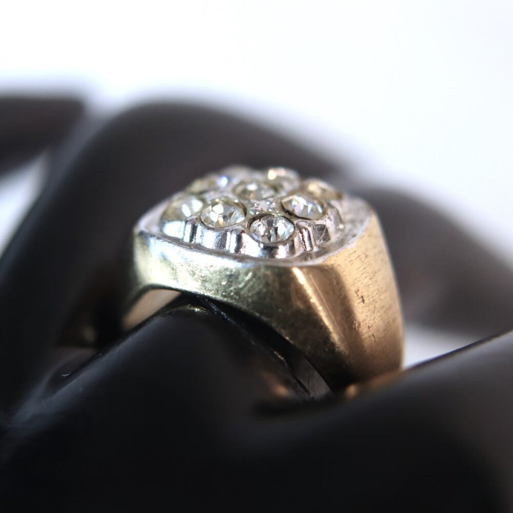 💎18K HGE ESPO Ring Clear Stone Studded Gold Plated